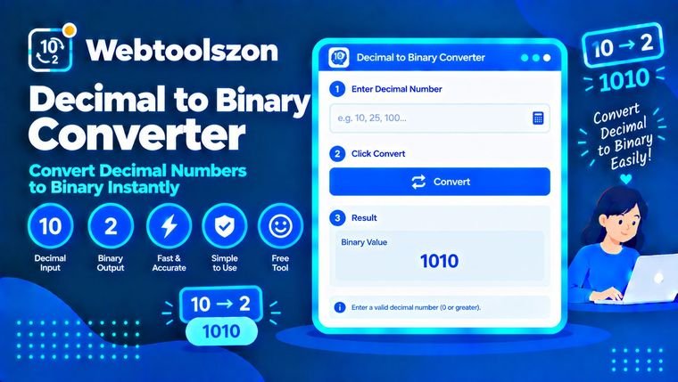 Decimal to Binary Converter — Convert Numbers Online