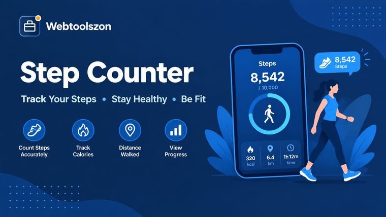 Step counter and step calculator online free — track steps, distance and calories